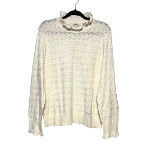 NWT‎ Sundance Cottagecore Victorian Goth Ruffle Neck Sweater Women XXL Fairycore